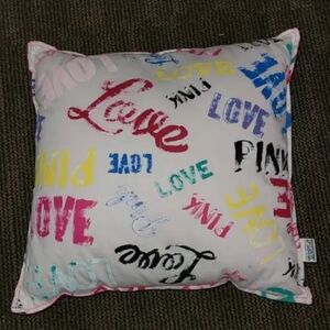 Love pink pillow vintage vs